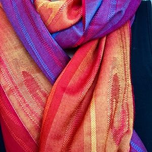 Multicolor microfiber pashmina scarf made: France